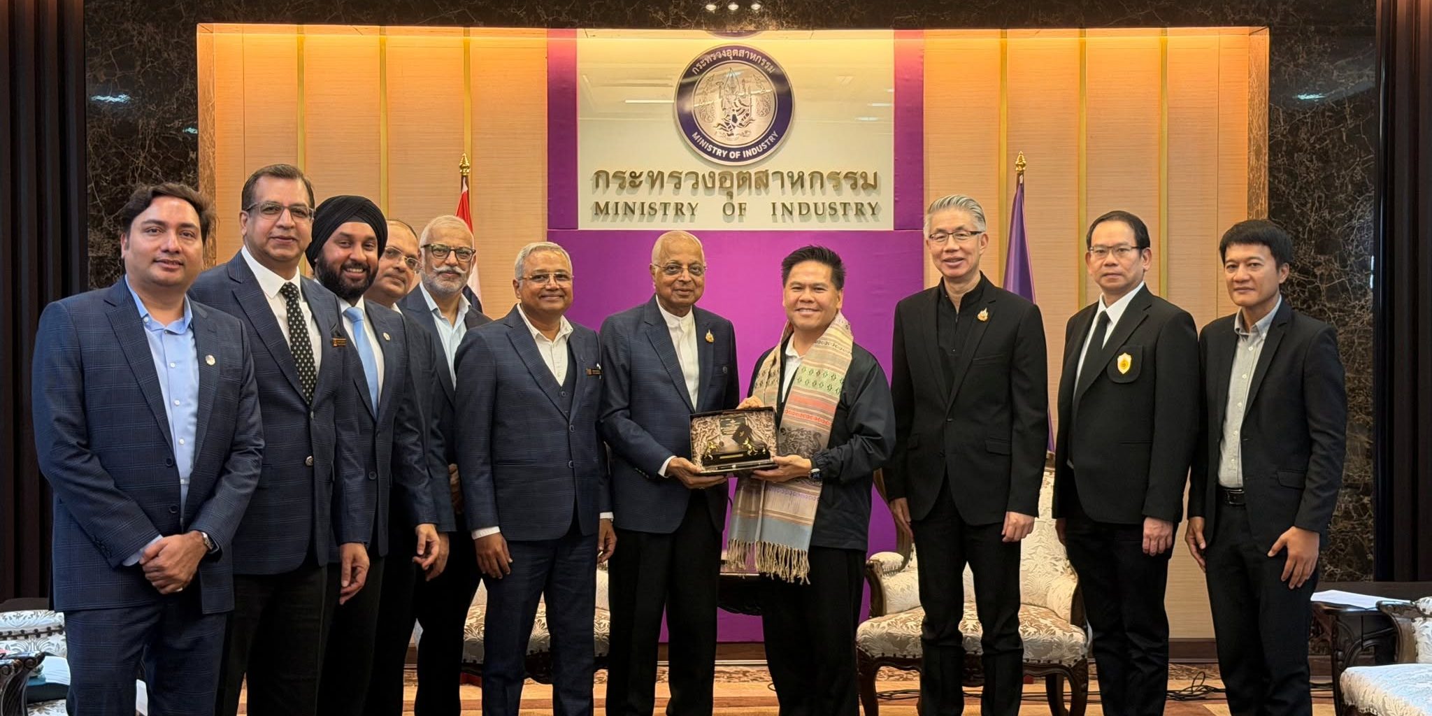 Courtesy visit of the India-Thai Chamber of Commerce (ITCC) to H.E. Mr. Varawut Silpa-archa, Minister of Industry of Thailand, together with senior officials from the Ministry