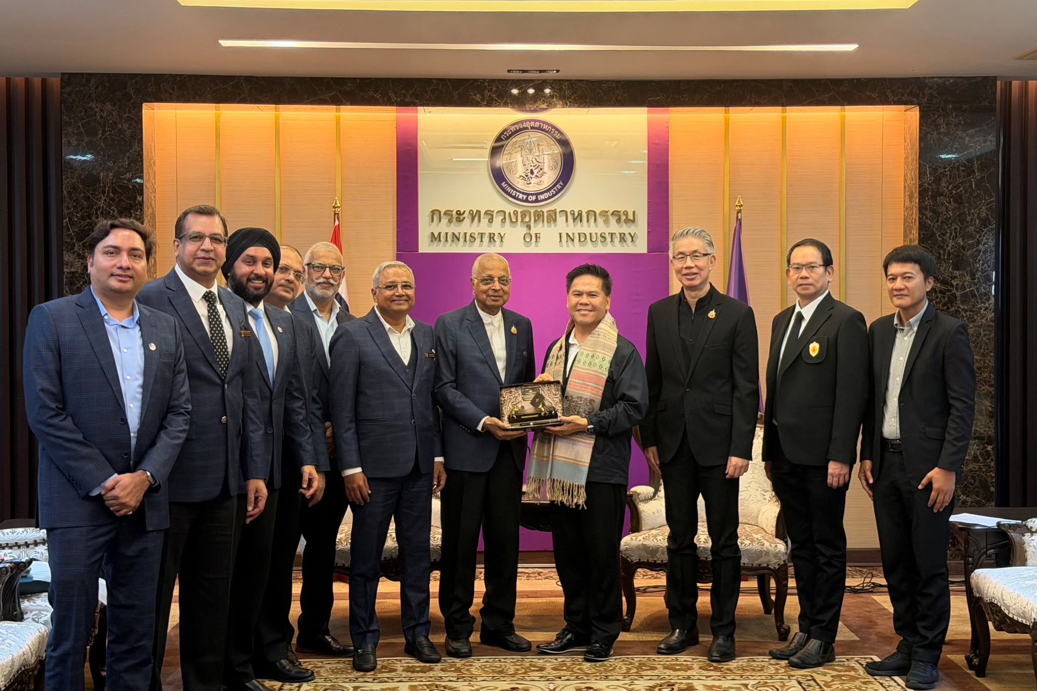 Courtesy visit of the India-Thai Chamber of Commerce (ITCC) to H.E. Mr. Varawut Silpa-archa, Minister of Industry of Thailand, together with senior officials from the Ministry
