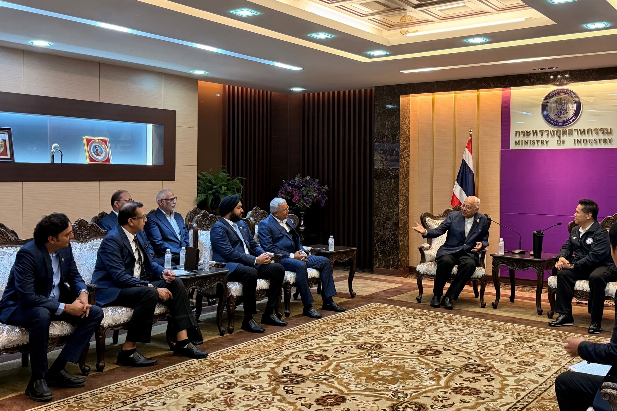 Courtesy visit of the India-Thai Chamber of Commerce (ITCC) to H.E. Mr. Varawut Silpa-archa, Minister of Industry of Thailand, together with senior officials from the Ministry
